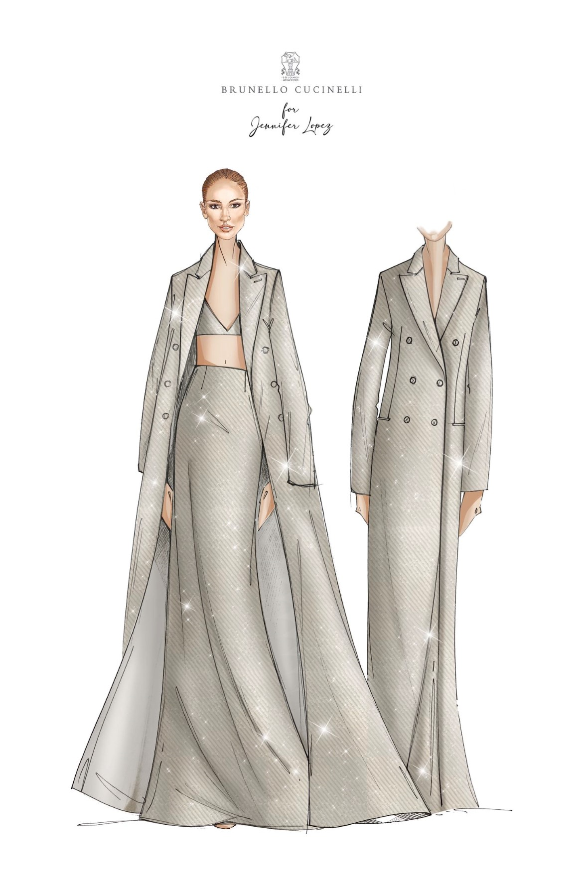 詹妮弗·洛佩兹(Jennifer Lopez)身着Brunello Cucinelli 特别定制套装亮相电影《The Mother》洛杉矶首映礼